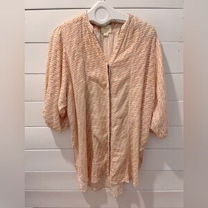 📍🩷MAEVE tunic  S – Salmon Pink, Green & Cream